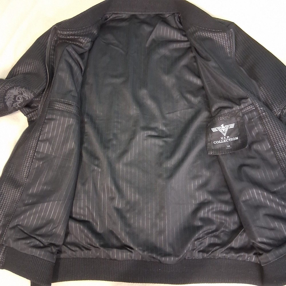 Mens VIP Collection Soft Monochrome Lion Print‎ Bomber Jacket  Medium Streetwear - Picture 12 of 16